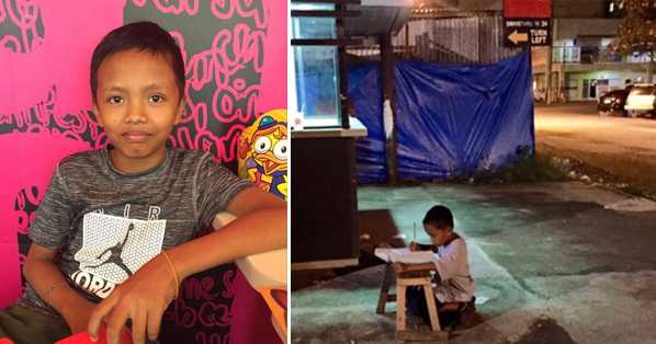 Ang batang lalaki noon na nag-aaral sa labas ng isang McDonalds outlet